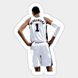 Victor Wembanyama Vector Back White Qiangy Sticker